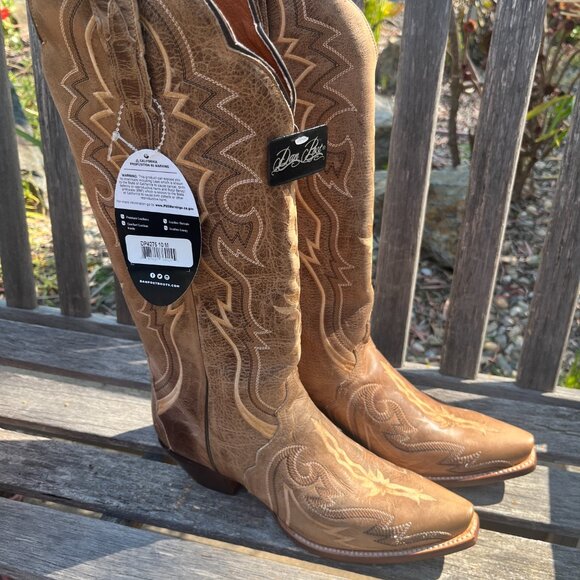 Dan Post New 16" Silvie Tan/Brown Western Boots, Size 10 - Picture 1 of 16